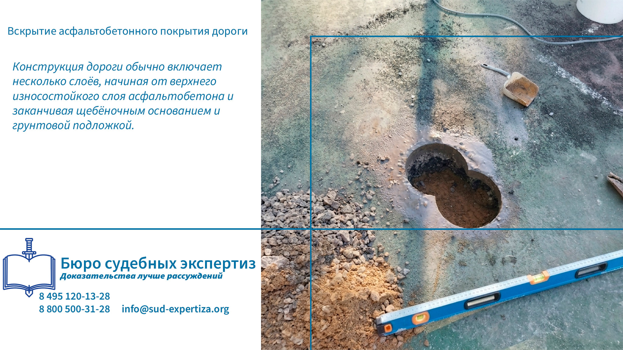 Вскрытие асфальтобетонного покрытия дороги. Дорожные термины.